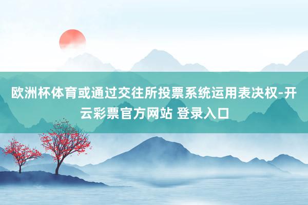 欧洲杯体育或通过交往所投票系统运用表决权-开云彩票官方网站 登录入口