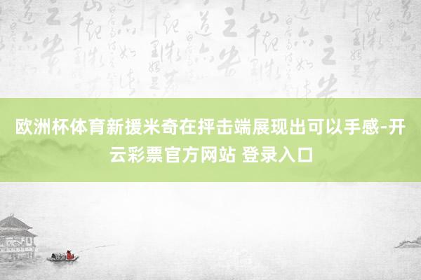 欧洲杯体育新援米奇在抨击端展现出可以手感-开云彩票官方网站 登录入口