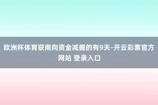 欧洲杯体育获南向资金减握的有9天-开云彩票官方网站 登录入口