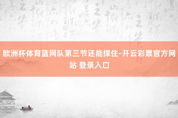 欧洲杯体育篮网队第三节还能撑住-开云彩票官方网站 登录入口