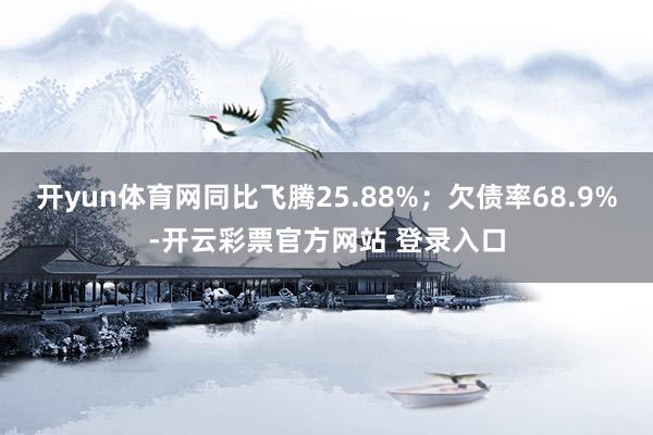 开yun体育网同比飞腾25.88%；欠债率68.9%-开云彩票官方网站 登录入口