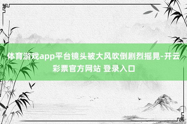 体育游戏app平台镜头被大风吹倒剧烈摇晃-开云彩票官方网站 登录入口