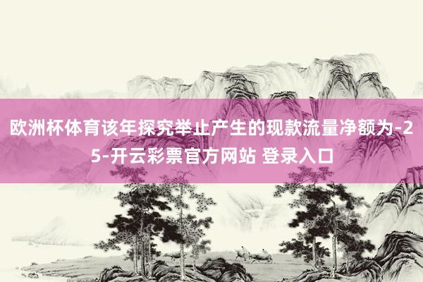 欧洲杯体育该年探究举止产生的现款流量净额为-25-开云彩票官方网站 登录入口