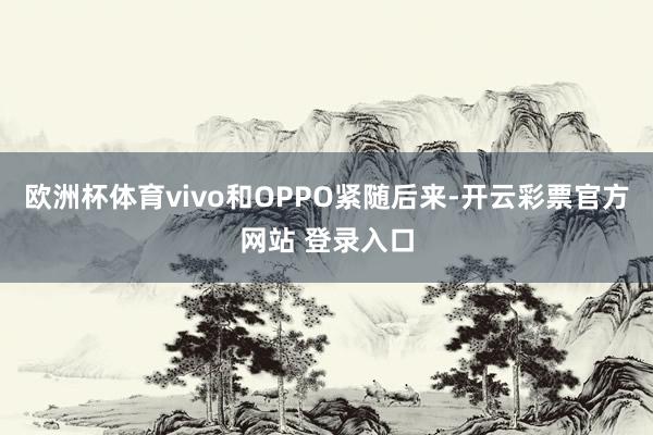 欧洲杯体育vivo和OPPO紧随后来-开云彩票官方网站 登录入口
